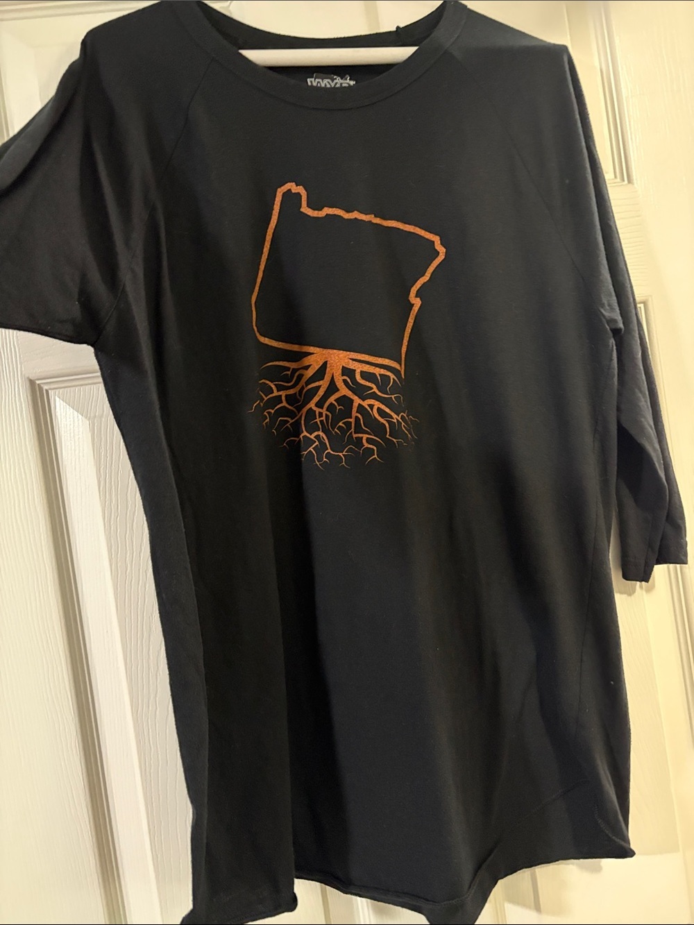 Women’s Black Long Sleeve Graphic Tee with Orange State Roots